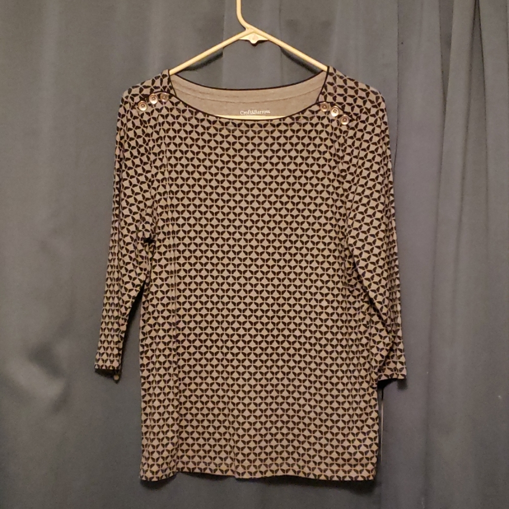 Croft & Barrow Women's black & grey 3/4 sleeve